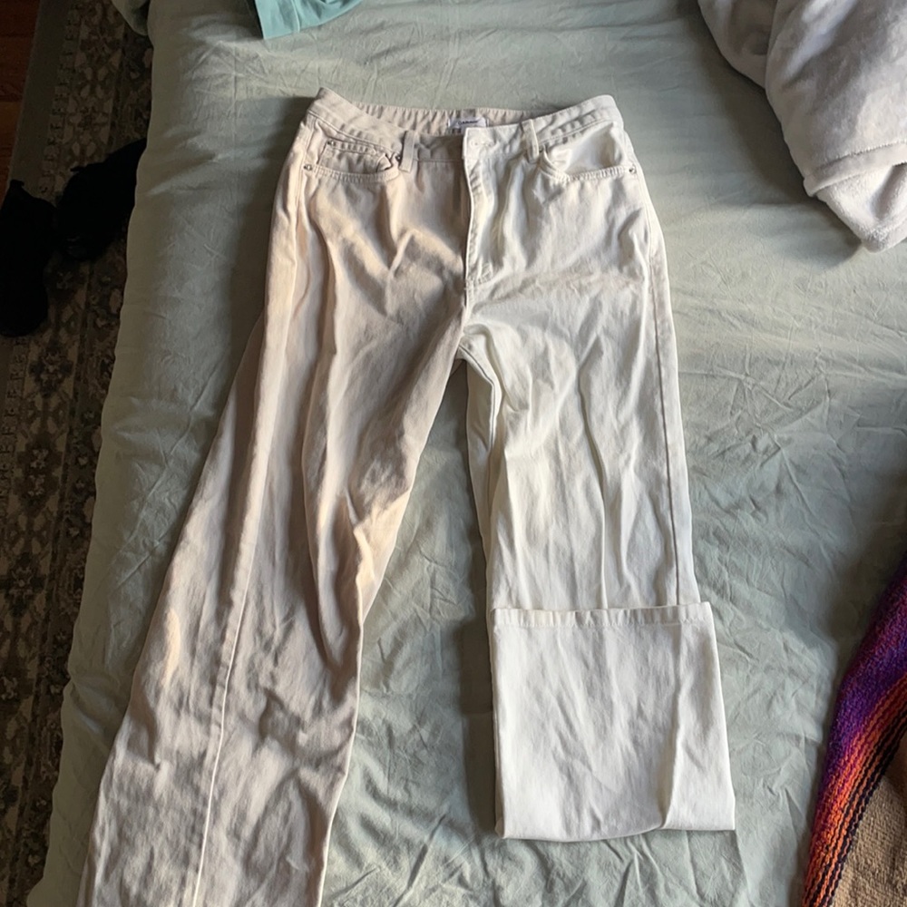 Two toned wide legged jeans